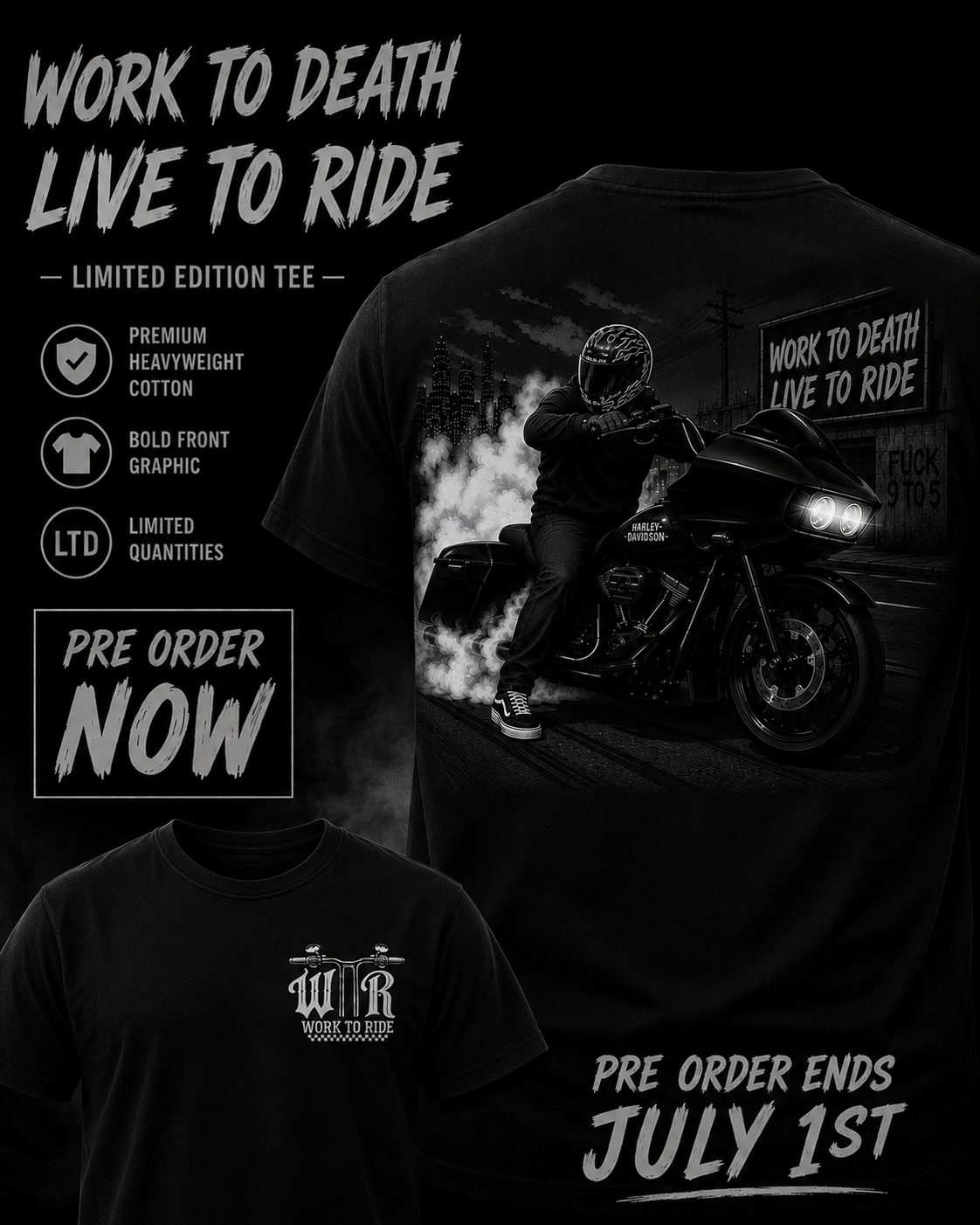 Work to death tee PRE ORDER